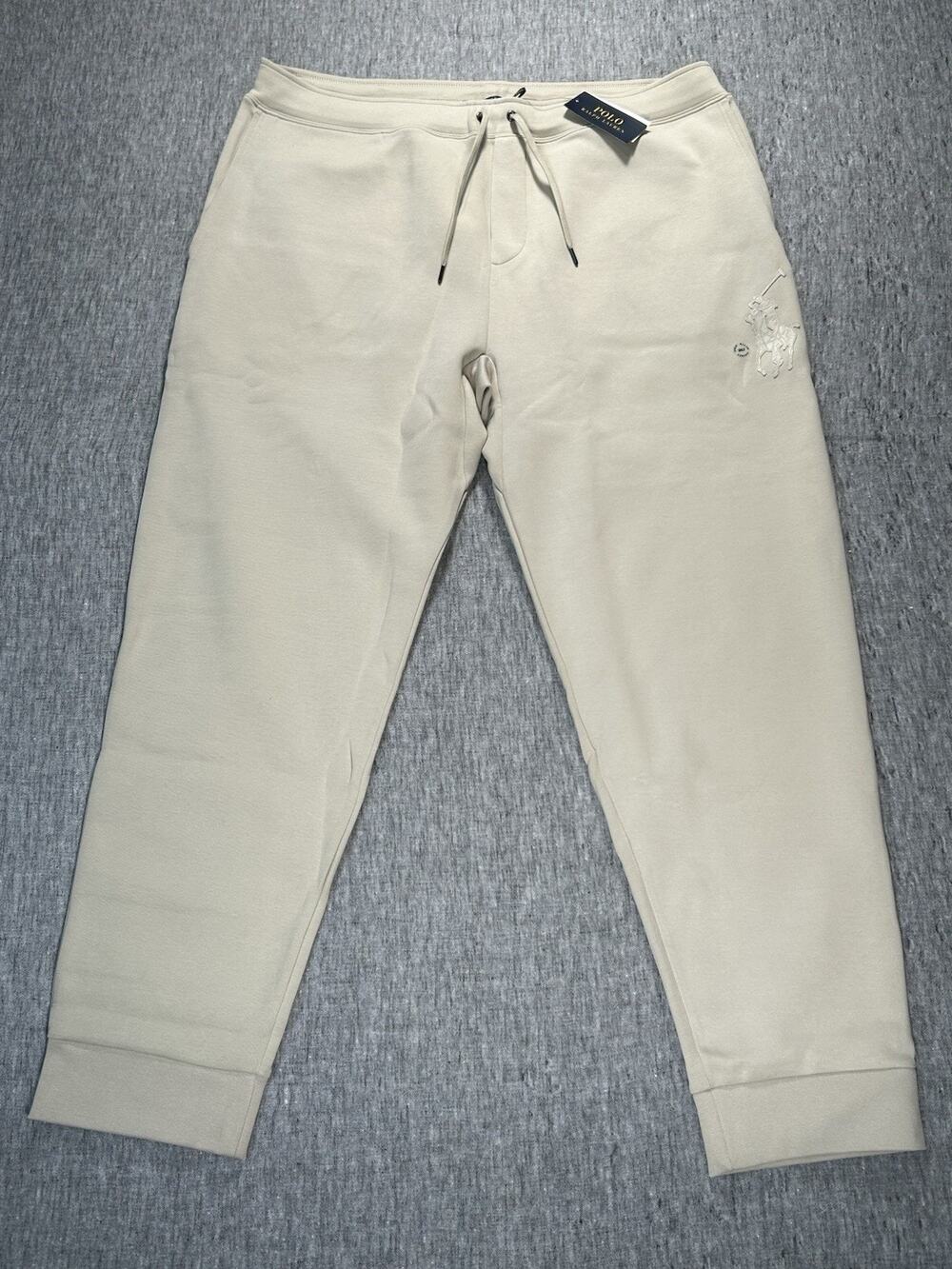 Polo Ralph Lauren Jogger Sweatpants Mens XXL Tall 32" Classics Beige Big Pony